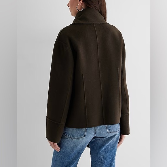 Express Wool-Blend Scarf Collar Coat in Espresso - Picture 5 of 9